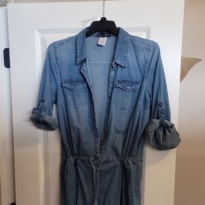 Denim Button-Up Jumpsuit